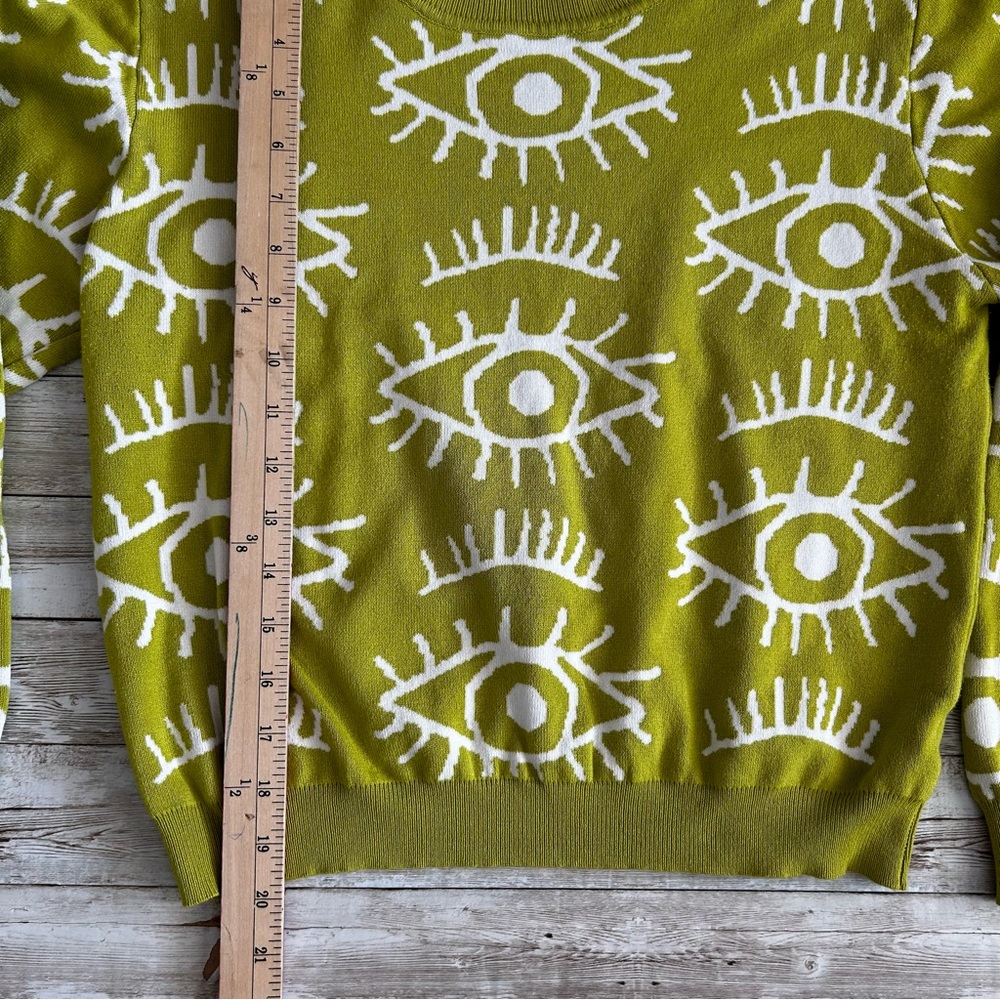 Eye Pattern Green Sweater - Picture 3 of 5